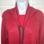 Bass Marled Drawstring Cowlneck Knit Dress Red Black M Red Size M Photo 1