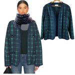 Alfred Dunner Vintage  plaid knit blazer Jacket 14 Photo 1