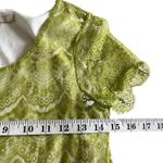Banana Republic  Green Scalloped Lace Overlay Short Sleeve T-Shirt Top XS Photo 5