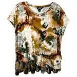 Vera Wang Simply XL Top Pleat Layered Tie Dye Lagenlook Ruffle Short Sleeve 603 Photo 1