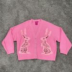 QUEEN OF SPARKLES Pink Bunny Cardigan Large Photo 1