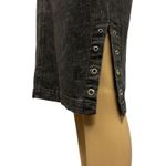 Simon Chang Black Grommet Accent Pocket Denim Side Slit Midi Skirt Womens 10 Photo 4