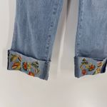 Charlie B Floral Embroidered Cuffed Light Wash Jeans Women's Size 6 Blue Photo 6