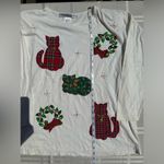 Victoria Jones  Christmas Long-Sleeve Shirt Women’s Size Medium Vintage Cats Cat Photo 4