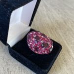 Betsey Johnson Pink Crystal Cluster Ring Photo 1