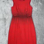 J.Crew  Dress Womens 2 Black Red Cascading Polka Dots Party Wedding Office Career Photo 1