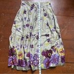 Sag Harbor Floral Midi Skirt in Purple and Yellow Size 28 Photo 5