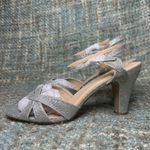 Paradox London Kitty Glitter High Heel Ankle Strap Sandal in Silver Size 10 Photo 2