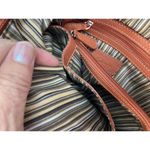 Clarks Pebbled Leather Purse Rust Orange Medium Boho Travel Satchel Double Strap Photo 11