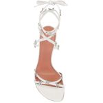 Amina Muaddi Debora 95 Lace Up Sandal In White & White Crystals 38 with box Photo 3