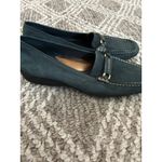 Antonio Melani  Women's Size 8M Teal Suede Loafer Shoes Square Toe Gold Buckle Photo 1