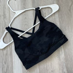 Lululemon Energy Bra camo strappy womens Black (size 2) workout activewear gym Photo 0