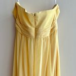 David's Bridal David’s Bridal Strapless Crinkle Chiffon Dress Godets, Style#F14865-ButterYellow Photo 11