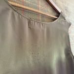 Denim 24/7 Satin Top Vintage Brown Satin Sleeveless Blouse with Lace Detail Photo 4