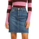 7 For All Mankind 2000's vintage "A" Pocket mid thigh denim jean skirt sz. 29" Photo 0