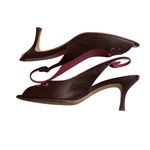 Bruno Magli Brown Peeptoe Sling back Pumps Heels Shoes Pinup size 7.5B Photo 3