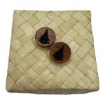 Hand Crafted KOA Wood Palapalai Stud Engraved Earrings NEW Photo 1