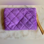 Ipsy Purple & Gold Fuzzy  Cosmetic Bag Photo 1