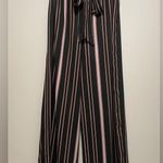 Xhilaration Black & Brown Vertical Striped Belted Paperbag Waist Pants - XS Photo 3