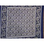 Vtg 1970s Western Paisley Pocket Square Bandana Head Wrap Navy & White Blue Photo 3