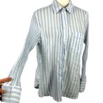 J.Crew Classic-fit soft gauze shirt blue white stripe womens Size 12 blue white Photo 0