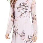 Leith Long Sleeve Floral Chiffon Dress Lavender Frost Medium Photo 0