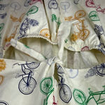 Modcloth Size Large Sleeveless Tie-Waist Shirt Dress Bicycle Print White Photo 4