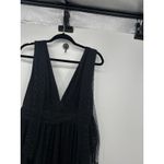 Black Tulle Tiered Maxi Dress Size L Gown Whimsigoth Dark Grunge Boho Swiss Dot Size L Photo 3