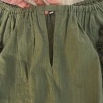 Poupette St Barth Long Sleeve Off Shoulder Tassle Tie Blouse Green Gold Shimmer Size M Photo 9