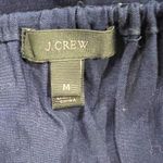 J.Crew Embroidered Linen Blend Cover Up Tunic with Pom Poms, Navy Blue Size M Photo 6