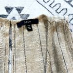 Anthropologie DREW x Striped Khaki Linen Blend Cropped Jumpsuit XS Photo 13