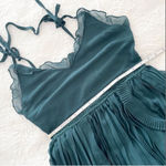 Lulus  Never A Dull Moment Emerald Green Tie-Strap Pleated Midi Dress Photo 7