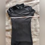 Streetwear Society  Mock Neck Black Ribbed Peek-a-boo Mini Dress Women’s Sz M EUC Photo 5