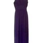 Forever 21 Purple Chiffon Beaded Keyhole Halter Maxi Dress Gown size Large bridesmaid Photo 0