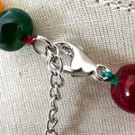 Lucas Lamenth LUC Multicolor Dyed Agate Statement Necklace with Sterling Clasp Photo 7