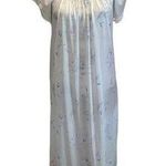 Vintage Miss Dira New York Sheer Nightgown Blue Floral Medium Lace trim Sexy Photo 0