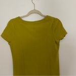 Boden Chartreuse Midi Dress Mustard Yellow Green Cap Sleeve Knee Length Size 4R Photo 11