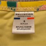 Relleciga Yellow Bikini Multicolored Floral High Waisted Bottoms Small Photo 10