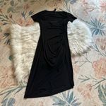 Norma Kamali  Sweetheart Side Drape Dress In Black Photo 3