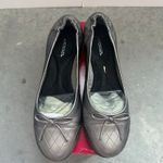 Aerosoles  Beckon Silver Leather Quilted Toe Flats Size 8.5 Photo 1