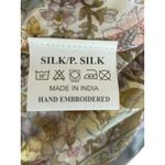 Dolma Silk Tunic Hand Embroidered Floral Print Anthropologie Boho Bohemian Small Pink Photo 5