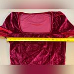 Red Crushed Velvet Mini Dress, Square Neck line, long sleeve, Size Medium Photo 1