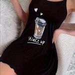 Boutique Black, Coffee Graphic, Pajama Gown Photo 2