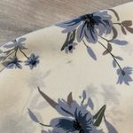 Lush Clothing LUSH White And Blue Floral Open Back Flowy Blouse- Size Medium Photo 5