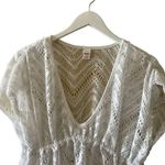 Bongo White Summer Overlay Beach V-neck Elastic Waist Kaftan Cover Up SZ XL Photo 1