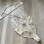 Victoria's Secret  Bodysuit lace sheer plunge womens Cream (xsmall) feminine sexy Photo 3