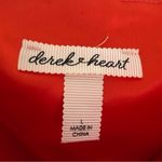 Derek Heart  Red Orange Satin Cowl Neck Sid Tie Draped Dress Size L Photo 5