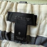 J.Crew  Gray Pinstripe Wool Blend Elastic Waist Trousers with Piping Size‎ 8 Photo 1