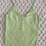ZARA Green Ribbed Knit Cami Tank Top Photo 0