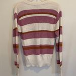 Paige Vneck Negin Pink & Gold Stripe Sweater Photo 3